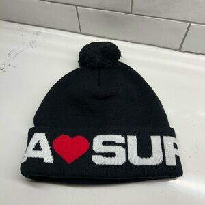 Supreme Black Knit Beanie for Women and Men